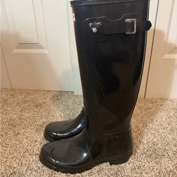 Hunter Classic Black Tall Boots Size 41 - Picture 3 of 5